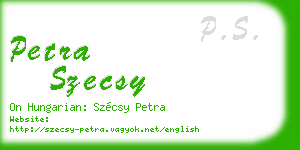petra szecsy business card
