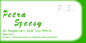 petra szecsy business card